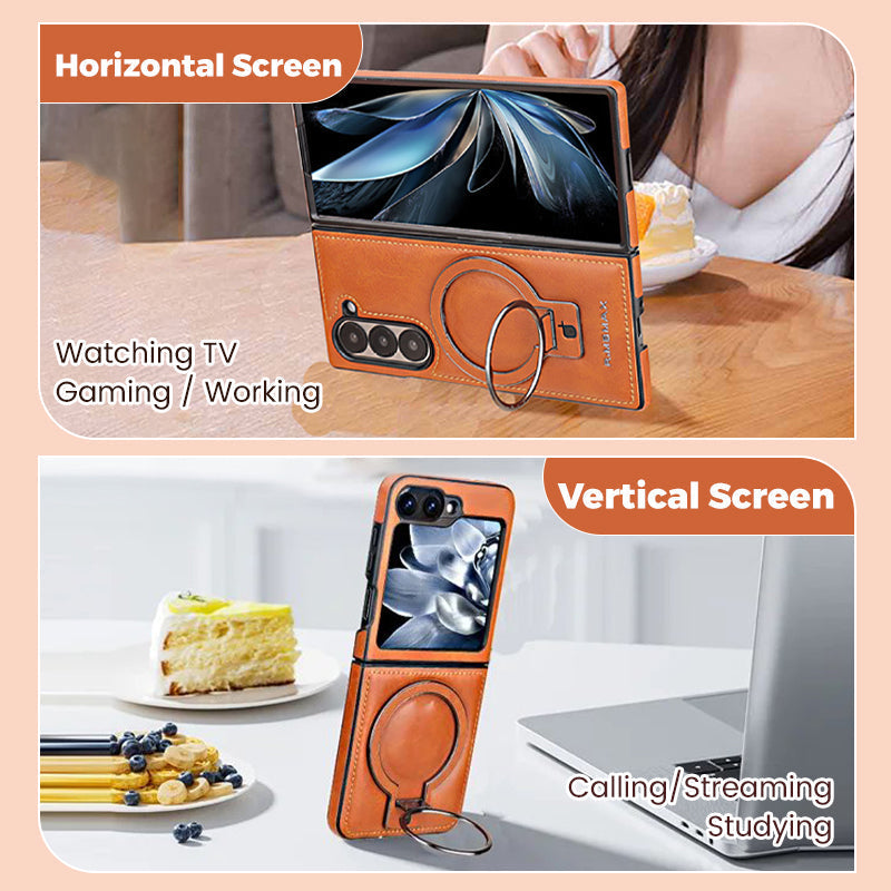 Luxury PU Leather Magnetic Case with Stand for Samsung Z Fold & Z Flip