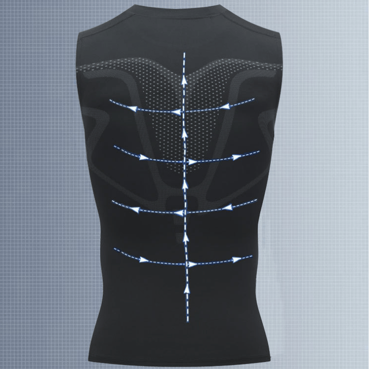 Ionic Shaping Vest – Cooling compression, smooths belly & love handles. Invisible under shirts. Feel confident again! 💪✨