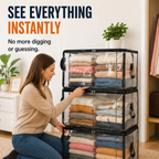 🔥Buy 2 Get 1 Free📦Portable Large Heavy-Duty Thick Plastic Clear Storage Box with Hinged Lid | Home, Travel & Camping