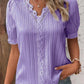 V-Neck Plain Lace Elegant Shirt