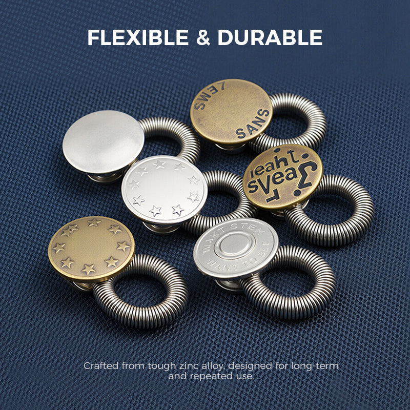 👖👖Spring-Loaded Metal Waist Extender Button for Jeans
