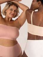 🤎Convertible Strapless Bandeau Bra with Wireless Comfort, Anti-Slip Grip & Removable Straps
