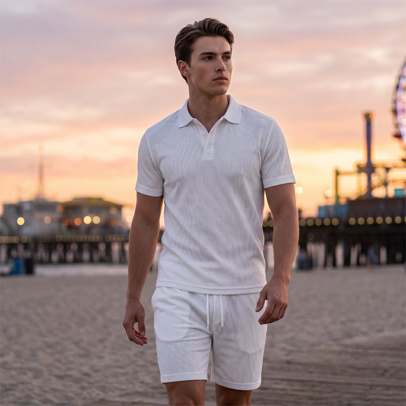 Men's Summer 2-Piece Polo & Shorts Set