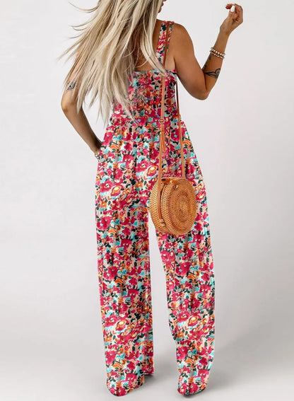 🏖️Summer Hot Sale 🌼🎨Women’s Casual Print Sleeveless Overalls Jumpsuits