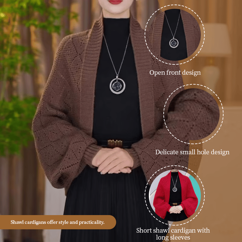 🔥Hollow Out Knitted Shawl Coat