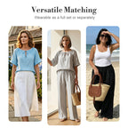 Women's Drawstring Top & Pants 2-Piece Set – Relaxed Fit, Comfortable & Perfect for Lounging or Everyday Style 🌸