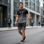 👕 LIMITED-TIME 52% OFF! 🩳 Men's Graphic Print T-Shirt & Shorts Set – Coordinated, Soft, Adjustable Waist 🌴