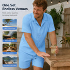 Men's Loose Short Sleeve Shirt & Shorts 2-Piece Set