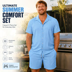 Men's Loose Short Sleeve Shirt & Shorts 2-Piece Set