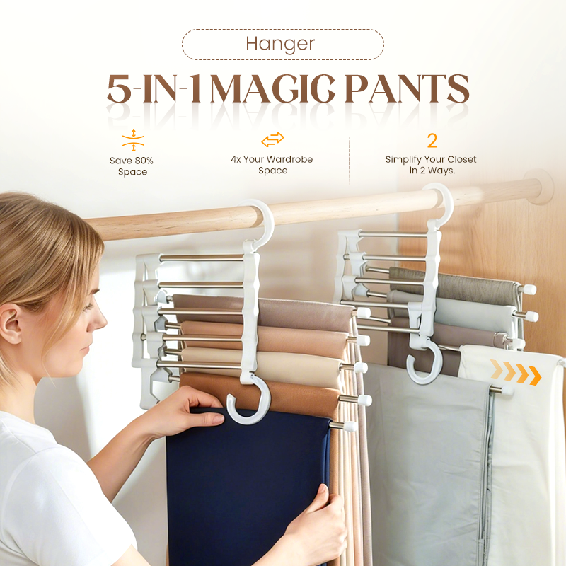 🔥Buy More Save More🔥Household Multifunctional Telescopic Folding Multi-layer Pants Storage Rack