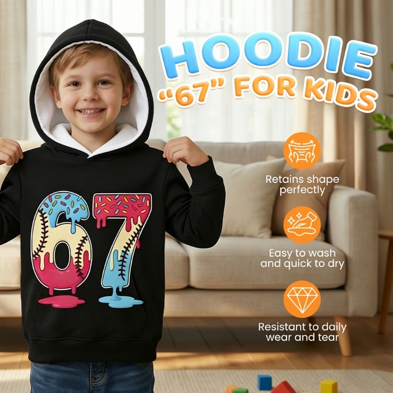 ✨🔥Kids' Funny 67 Meme Hooded Sweatshirt