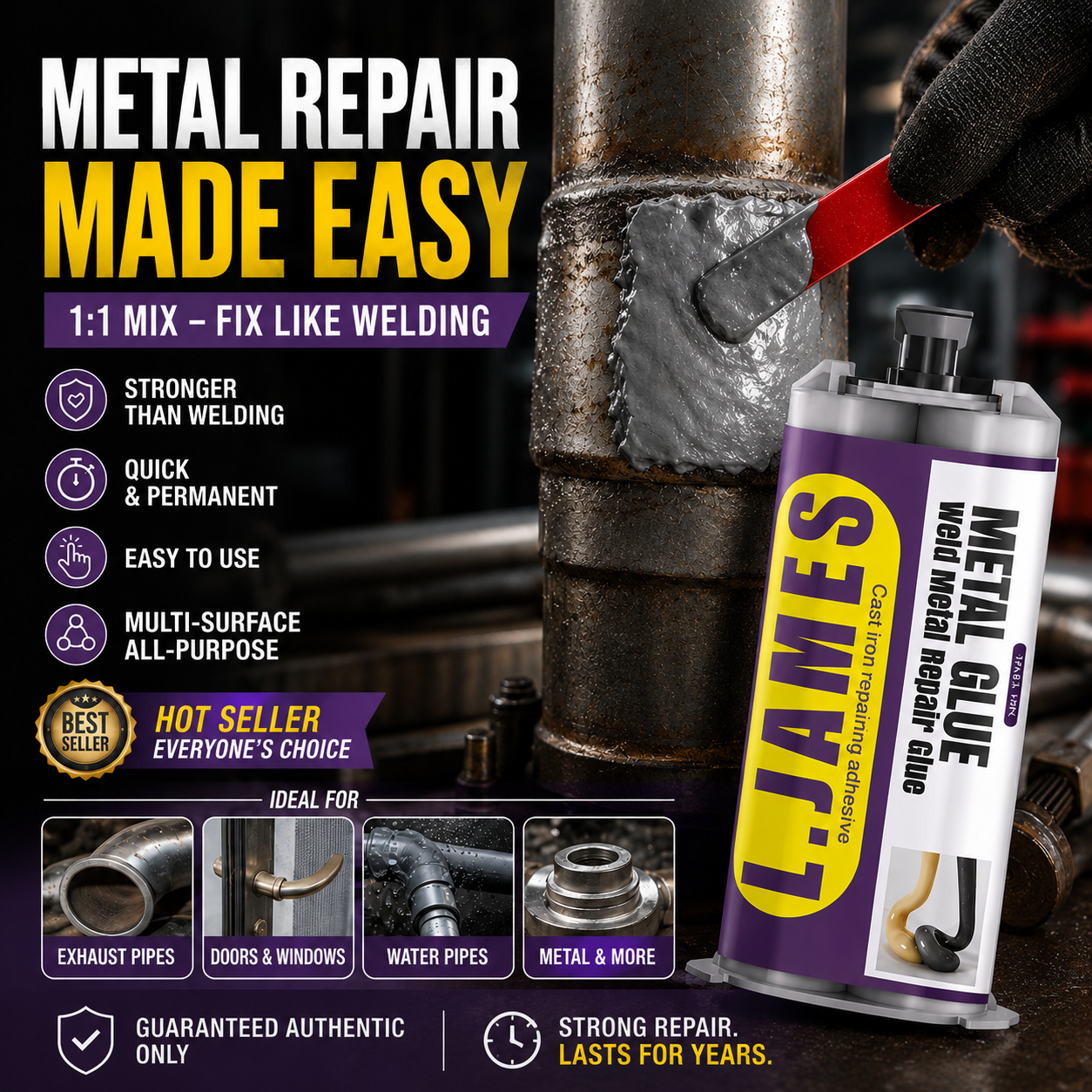 🔥 Metal Repair Glue – Weld Metal Repair Glue ✨