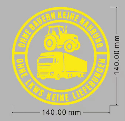 Car Vinyl Sticker: No Farmers No Food - No Trucks No Deliveries