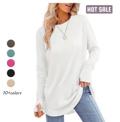 🍂🔥Women's Casual Long Sleeve Round Neck Top