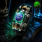 ☪️Glow-in-the-Dark Leather Zodiac Sign Bracelet For Men and Women (6.9/8.1 inches)♑️