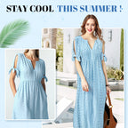 💃Women's Elegant V-Neck Hollow-Out Solid Dress