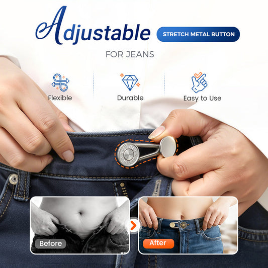 👖👖Spring-Loaded Metal Waist Extender Button for Jeans