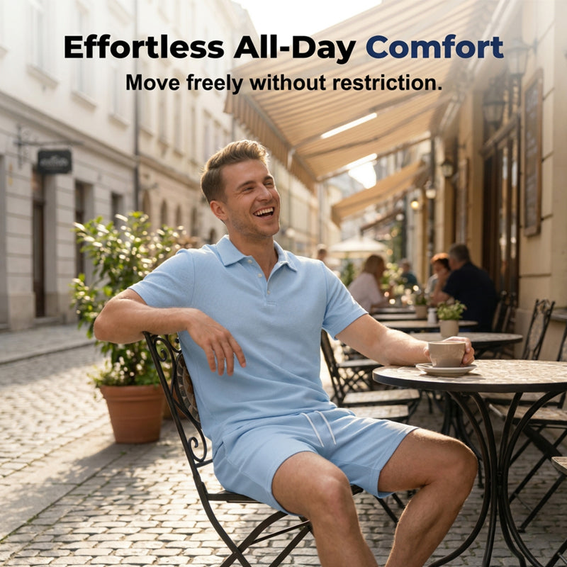 Men's Summer 2-Piece Polo & Shorts Set