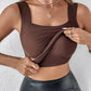 Women’s U Neck Thermal Tank Tops with Built-In Bra