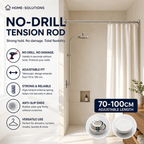 🛏️ 🔧 Adjustable No-Drill Tension Rod – Damage-Free Install, Anti-Slip & Multi-Purpose, Max 15KG Load 🏠