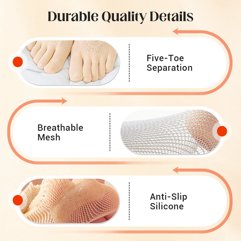 🏖️Buy more save more🧦Orthopedic Invisible Toe Socks|Summer Five-Toe Shallow Socks🌸