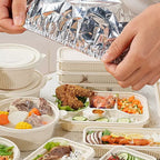 🥡🍲 Aluminum Foil Heat-Retaining Cover – Locks heat for hours, microwave safe. Reusable, eco-friendly. Keep every meal hot! ♻️✨
