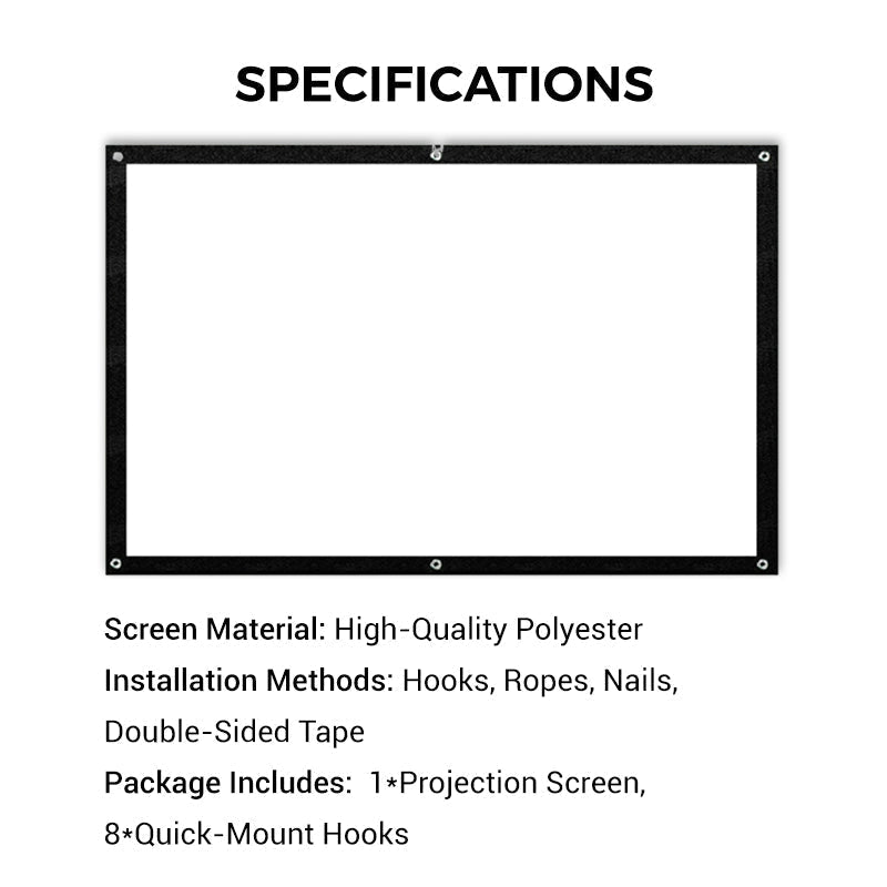 📺  High Definition Projection Screen - 120-inch Diagonal with Matte White Surface for Crystal Clear Home Cinema Experience 🎬🌟