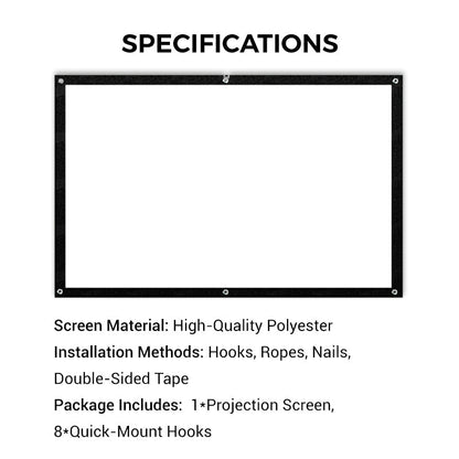 📺  High Definition Projection Screen - 120-inch Diagonal with Matte White Surface for Crystal Clear Home Cinema Experience 🎬🌟