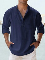 🔥Men's Cotton Linen Casual Long Sleeve Shirt