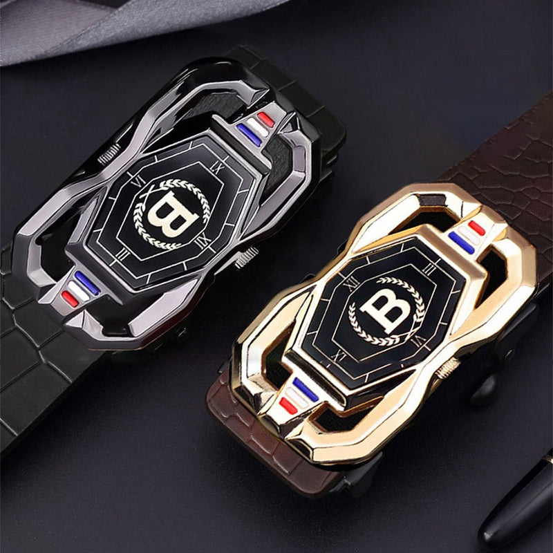 🐊Men‘s Crocodile-Pattern Belt – Automatic Buckle, Genuine Leather & Versatile 👔📦