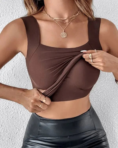 🔥💐Women's U Neck Thermal Tank Tops with Built-In Bra