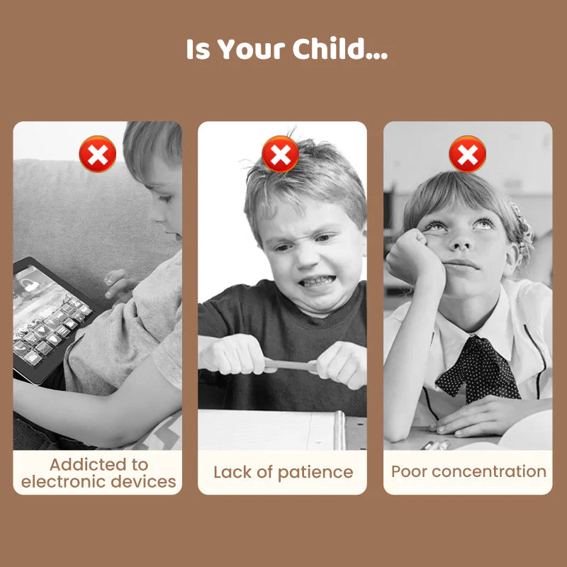 Metal Puzzle Ring Set (8-Piece) Blue Edition Brain Teaser Game