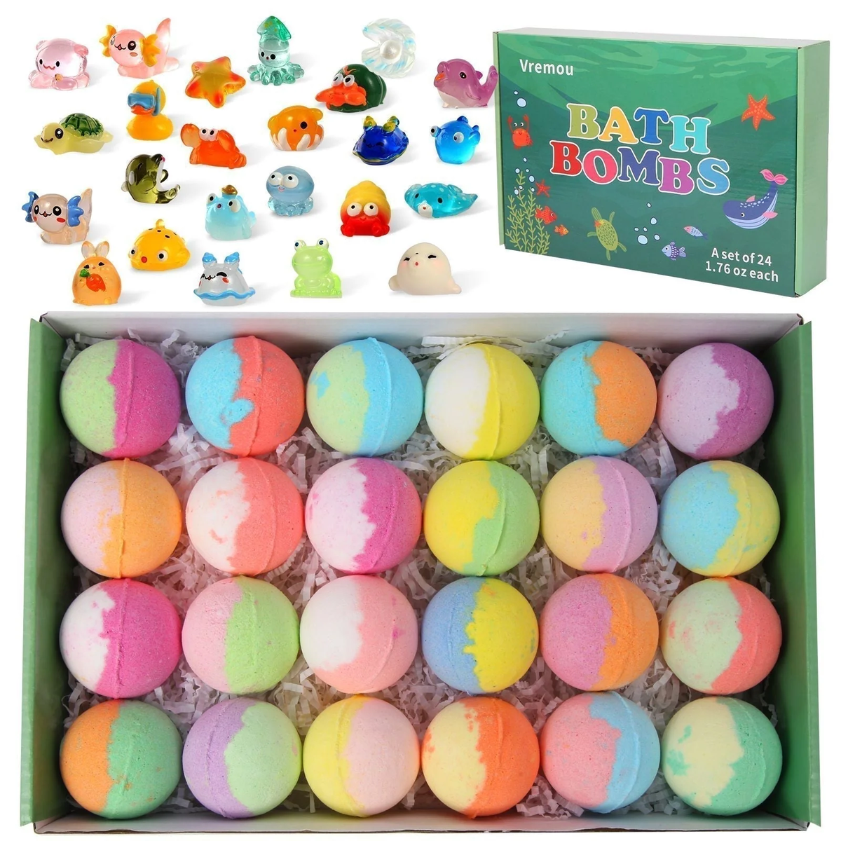 🛁 Natural Bath Bombs for Kids with Mega Bubbles & Surprise Inside 🥚✨