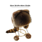 🎁💥Raccoon Tail Fur Parent-Child Plush Hat
