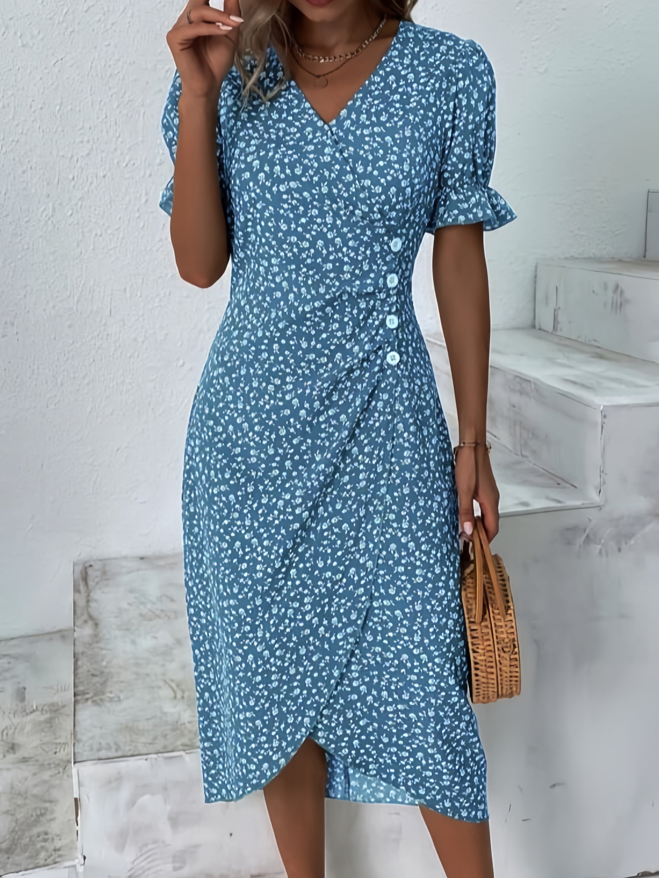 🌷Women's Floral V-neck Printed Dress
