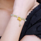 Lotus Flower Pendant Jade Bracelet