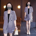 Women's Fashion Lightweight Short Suit 2-Piece Set （Great Sale⛄BUY 2 Get 10% OFF）