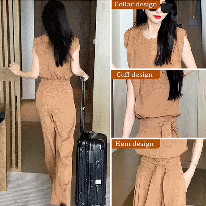 Fashion Sleeveless Wide-Legged Pants Set（Great Sale⛄BUY 2 Get 10% OFF + FREE SHIPPING)