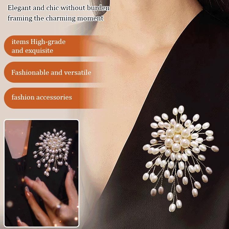Ladies' High-end Exquisite Handmade Pearl Brooch