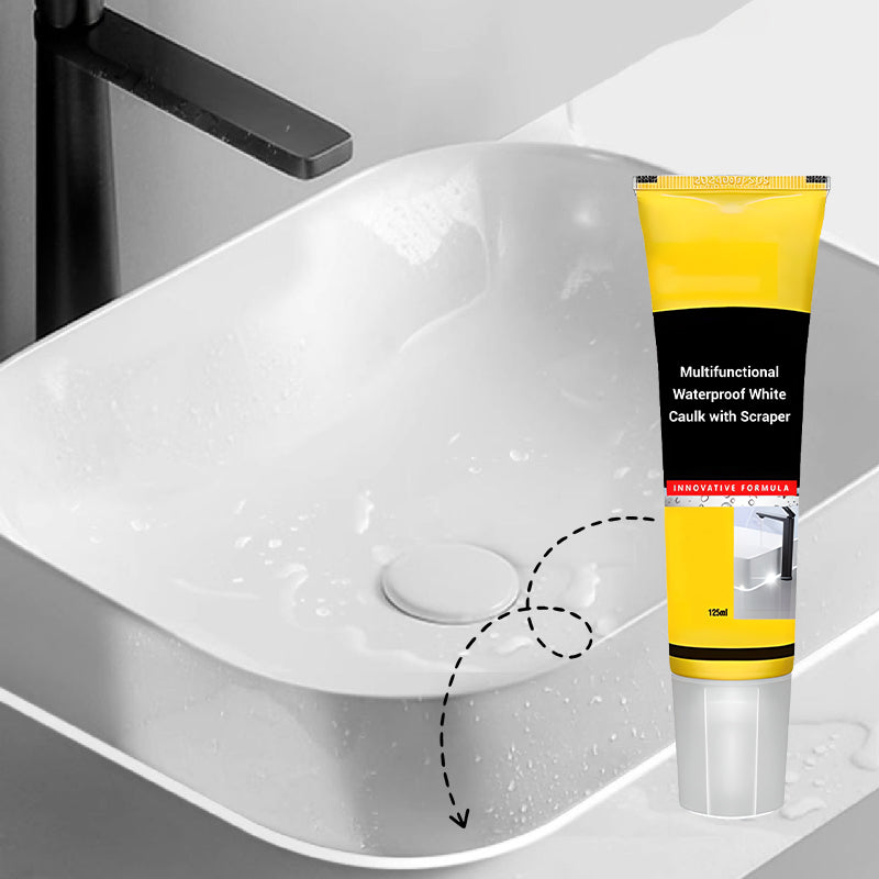 ✨Buy 2 Get 1 Free✨Multifunctional Waterproof White Caulk with Scraper🛠️🧱