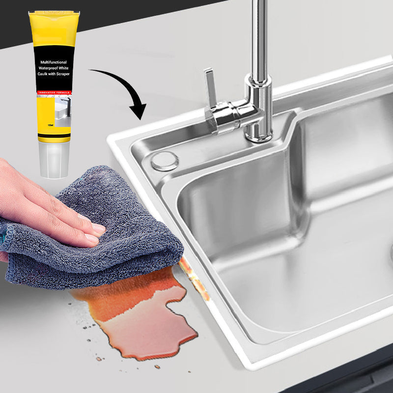 ✨Buy 2 Get 1 Free✨Multifunctional Waterproof White Caulk with Scraper🛠️🧱