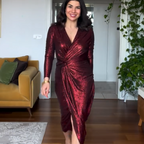 🌸Spring Specials🌸 V-Neck Ruched Wrap Dress with Split Hem