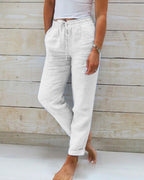 🌸Women's Elastic Waist Cotton Linen Casual Pants