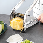 🥔Stainless Steel Potato & Vegetable Slicer | Strong Suction Base, One-Hand Operation ✨