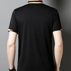 🔥Men's Stretch Ice Silk Short Sleeve Lapel T-shirt