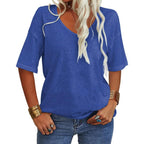 🔥Women's Solid Color V-Neck T-shirt