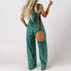🏖️Summer Hot Sale 🌼🎨Women’s Casual Print Sleeveless Overalls Jumpsuits