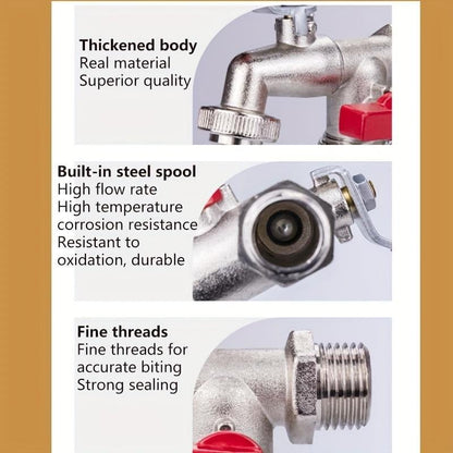 🔥Universal Stainless Steel Double Outlet Garden Water Faucet