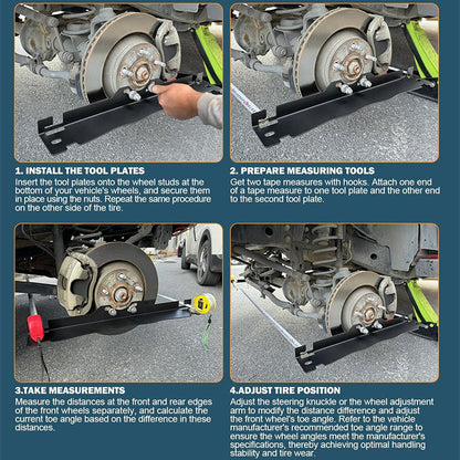 🔥Garage Essential: Anti-Slip Wheel Alignment Plate - Premium Stainless Steel