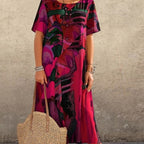 💃Elegant Mulberry Silk Tropical Breeze Dress